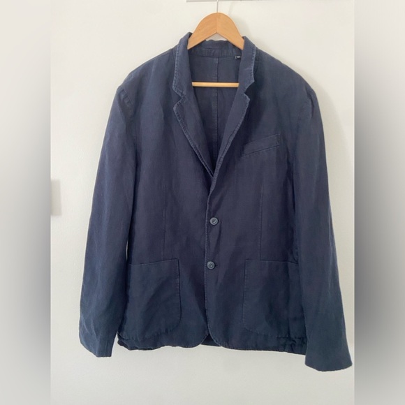 Vince Other - Vince Navy Relaxed 100% Hemp Blazer Coastal Resort Summer Jacket Sports Coat M
